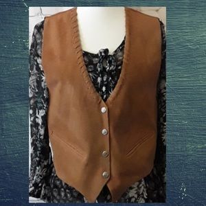 ⚡️Vintage 80s suede leather med vest Moda Mode